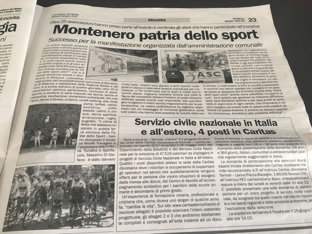 Festa dello Sport 2017 a Montenero di Bisaccia ASC Molise