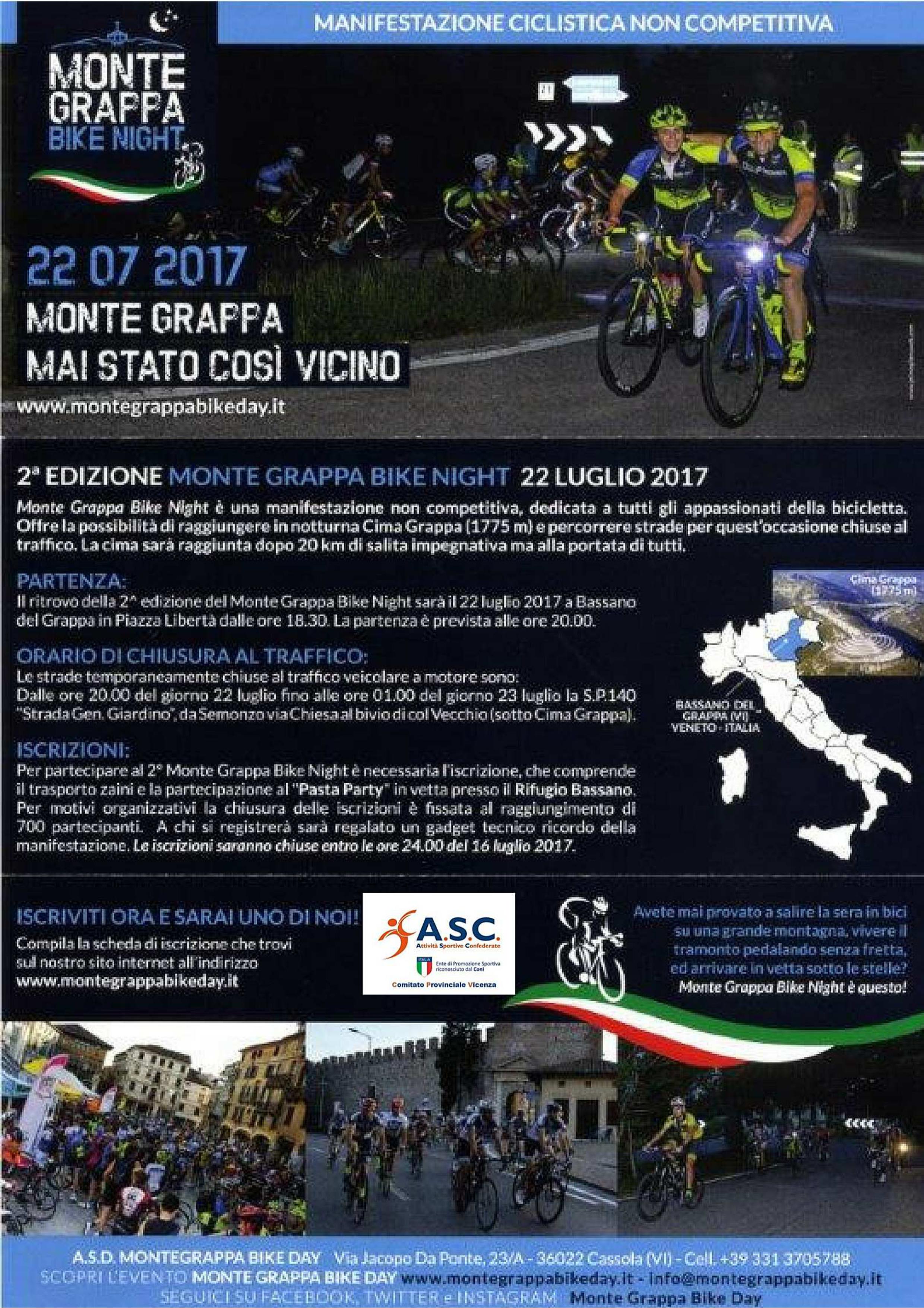 2   EDIZIONE MONTE GRAPPA BIKE NIGHT 22 Luglio 2017