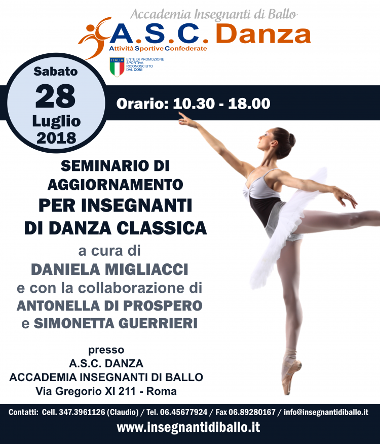 Seminario per Insegnanti di Propedeutica alla Danza e Danza Classica