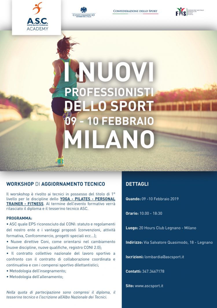 Workshop di aggiornamento tecnico    I nuovi professionisti dello sport    ASC MILANO