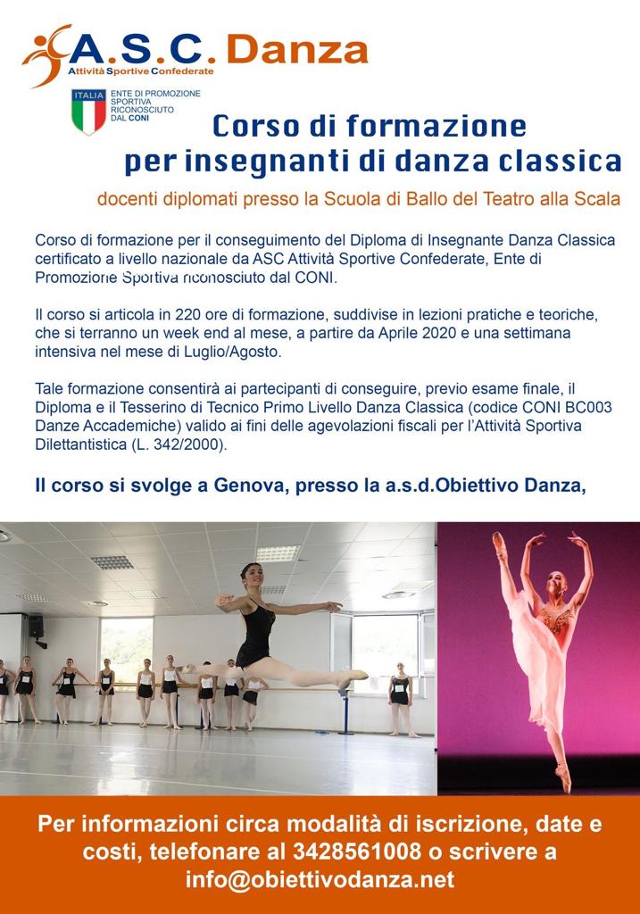 Corso formazione Insegnante Danza Classica - ASC  Genova