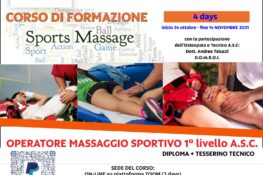 CORSO DI FORMAZIONE OPERATORE MASSAGGIO SPORTIVO 1 LIVELLO