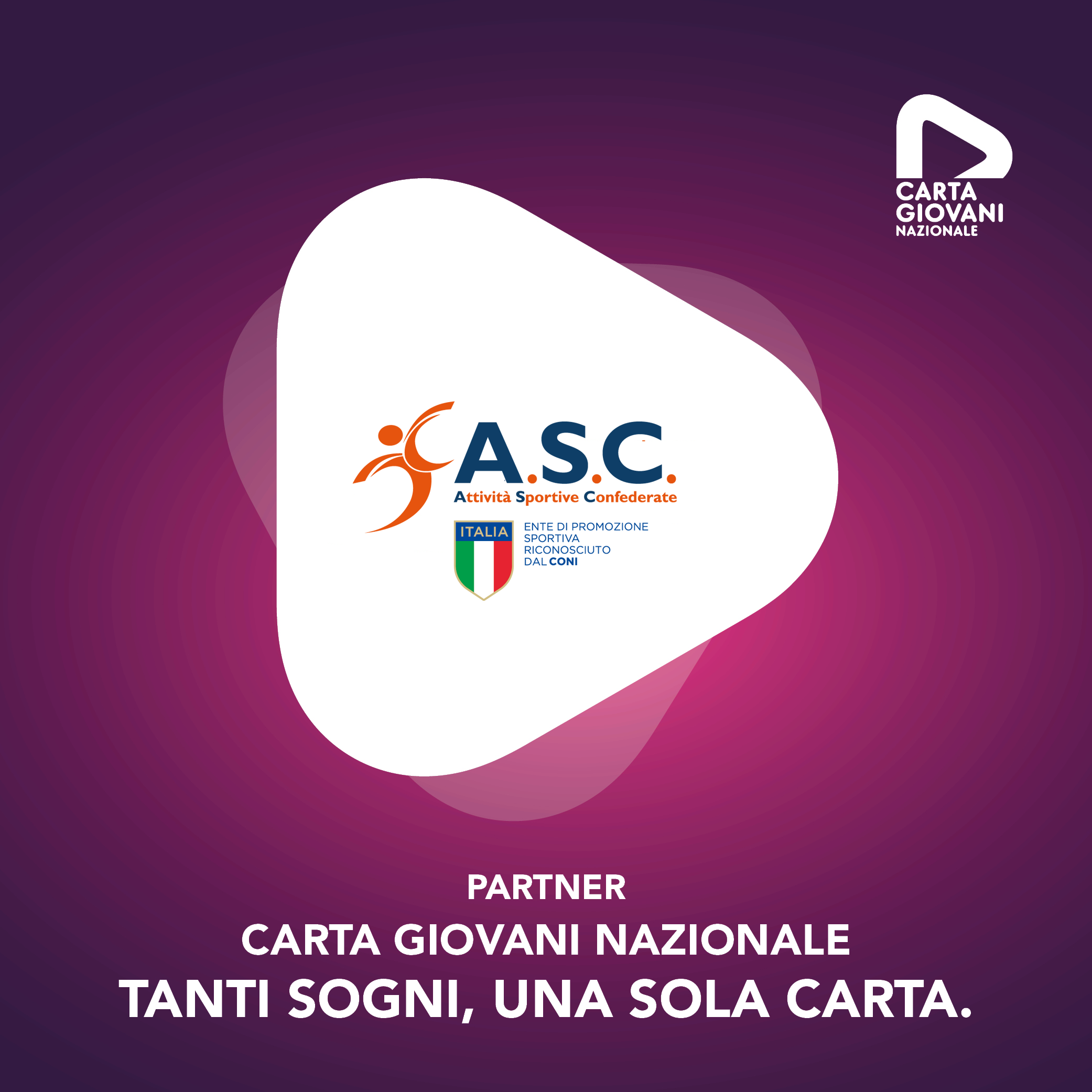 ASC partner ufficiale di Carta Giovani Nazionale