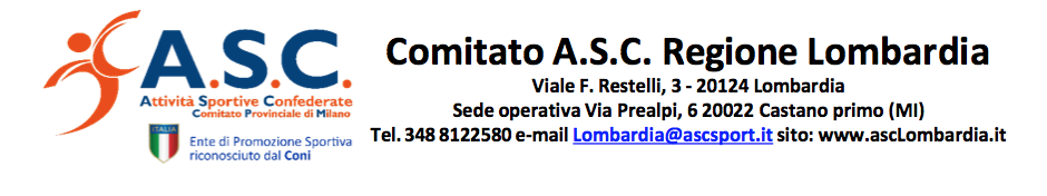 Convocazione Assemblea Regionale ASC Lombardia