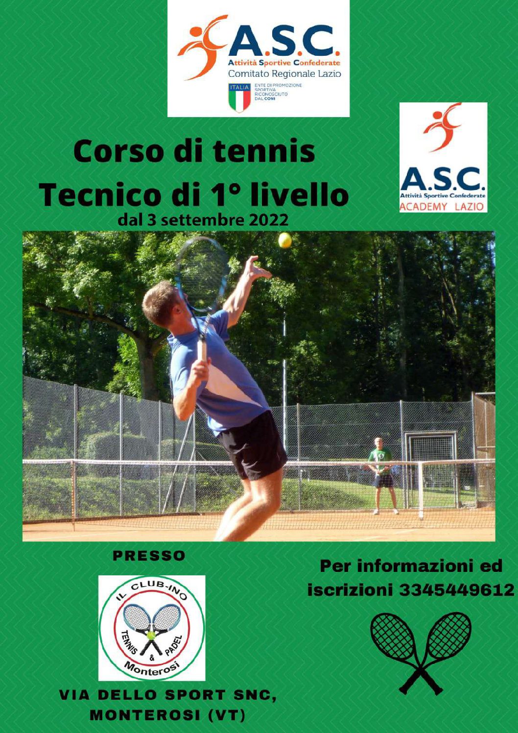 CORSO TECNICO TENNIS   1   LIVELLO -  1  edizione