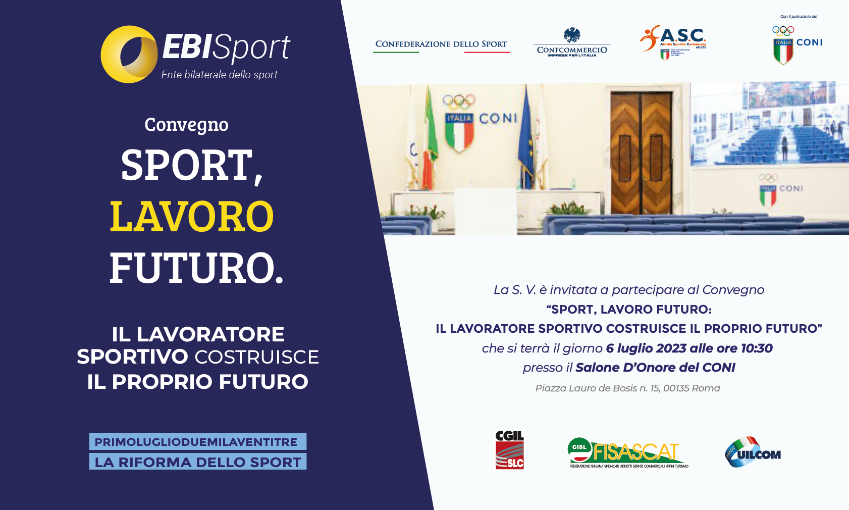 Convegno    Sport  lavoro futuro  il lavoratore sportivo costruisce il proprio futuro   