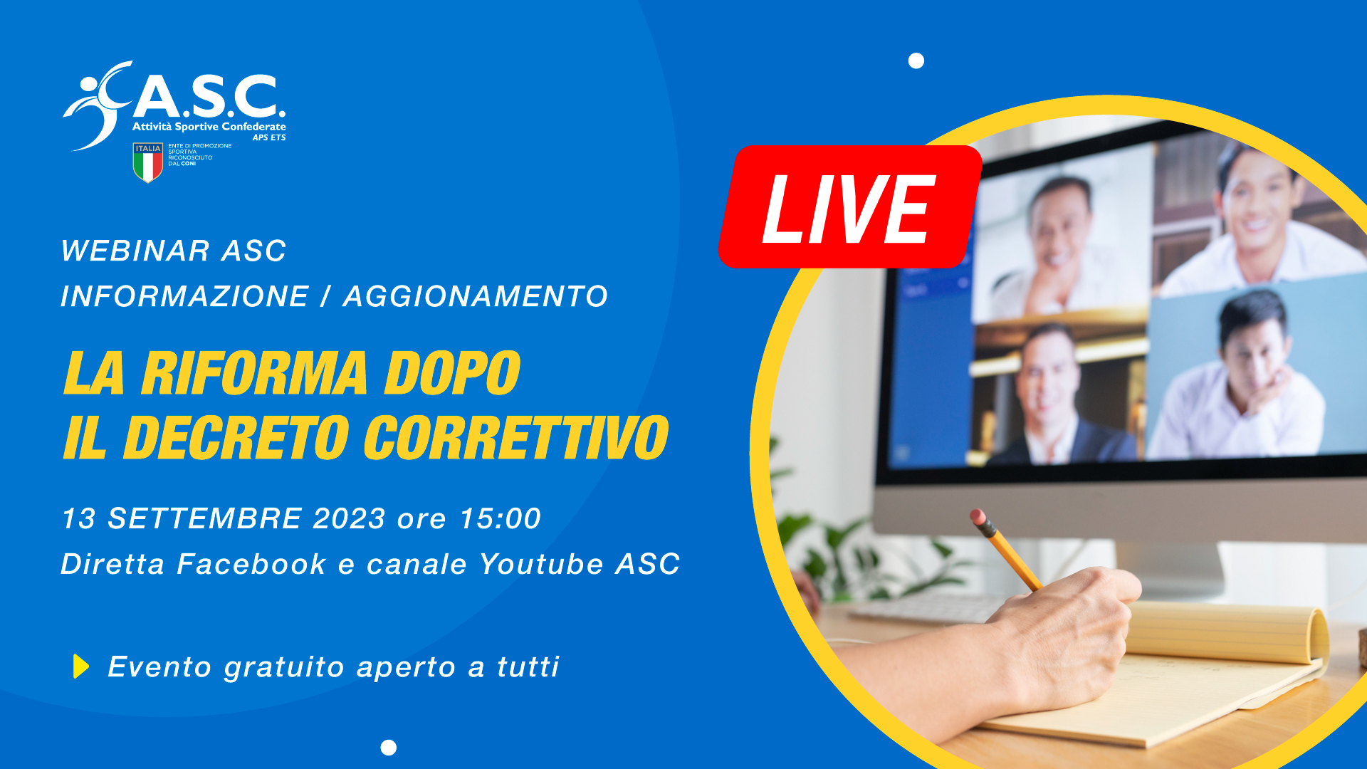 Webinar ASC - La riforma dopo il decreto correttivo