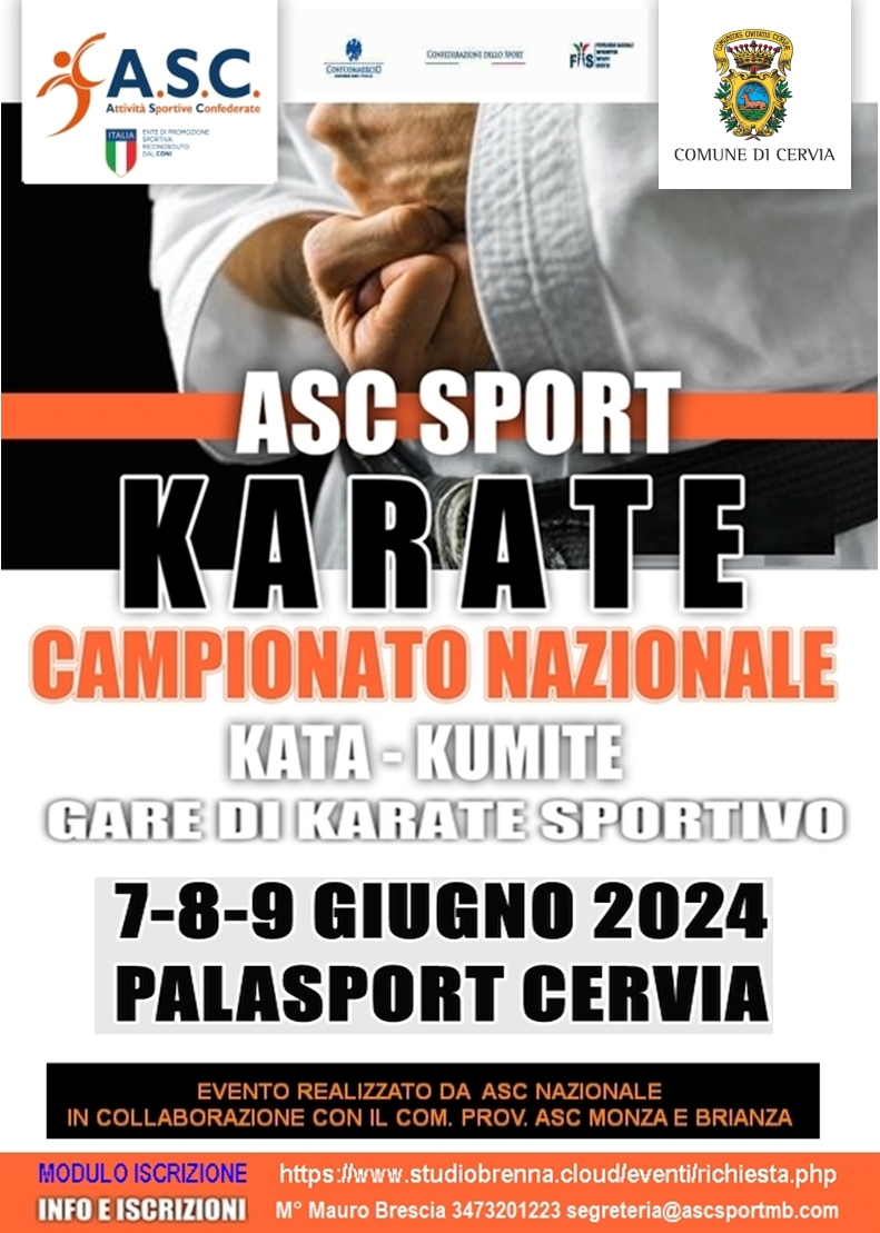 Campionato Nazionale ASC di Karate   7-8 e 9 giugno 2024