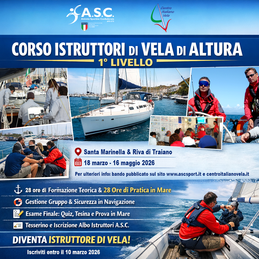 Aperte le iscrizioni al Corso Istruttori di Vela d   Altura di 1   Livello