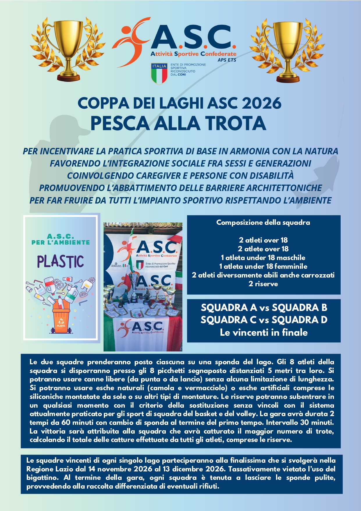 COPPA DEI LAGHI A S C  2026 PESCA ALLA TROTA - AL VIA LE GARE DI QUALIFICAZIONE